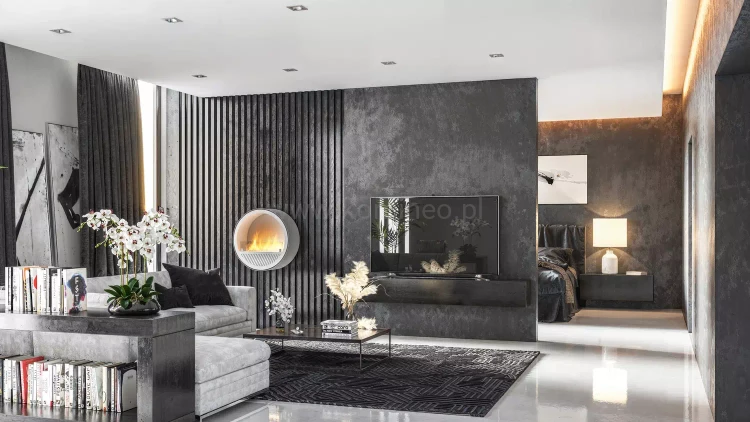 INFIRE INCYRCLE WALL SLIM LINE BIAŁY Biokominek okrągły do zawieszenia na ścianie