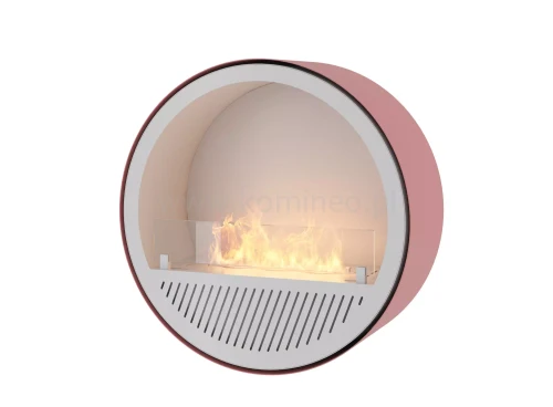 INFIRE INCYRCLE WALL SLIM LINE RÓŻOWO-BIAŁY Biokominek okrągły do zawieszenia na ścianie