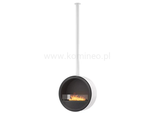 INFIRE INCYRCLE SLIM LINE BIAŁO-CZARNY Biokominek okrągły mocowany do sufitu