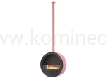 INFIRE INCYRCLE SLIM LINE RÓŻOWO-CZARNY Biokominek okrągły mocowany do sufitu
