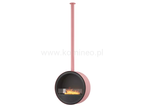 INFIRE INCYRCLE SLIM LINE RÓŻOWO-CZARNY Biokominek okrągły mocowany do sufitu