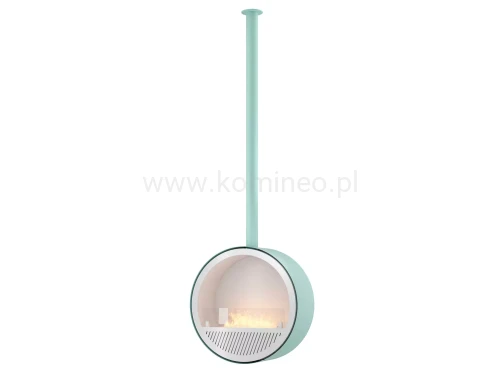 INFIRE INCYRCLE SLIM LINE ZIELONO-BIAŁY Biokominek okrągły zawieszany pod sufitem, z rurą