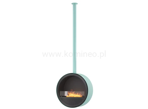 INFIRE INCYRCLE SLIM LINE ZIELONO-CZARNY Biokominek okrągły z rurą mocowaną do sufitu, wiszący