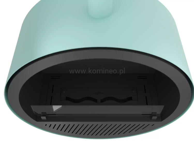 INFIRE INCYRCLE SLIM LINE ZIELONO-CZARNY Biokominek okrągły z rurą mocowaną do sufitu, wiszący