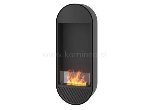 INFIRE INCYRCLE VERT SLIM LINE CZARNY Biokominek do zawieszenia, w kształcie elipsy