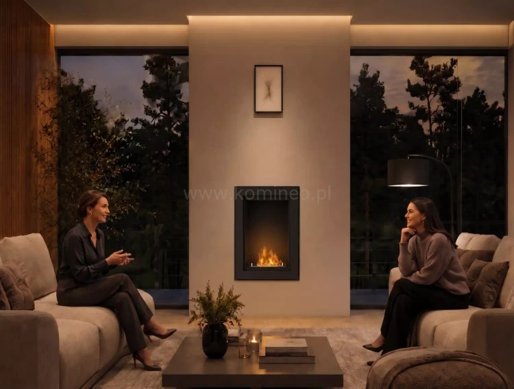 Biokominek do zabudowy lub powieszenia na ścianie SIMPLE fire FRAME 550 CZARNY MAT