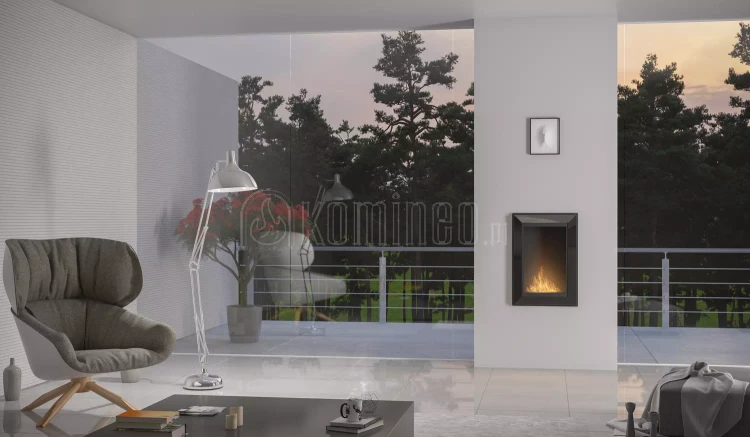 Biokominek SIMPLE fire FRAME 550 CZARNY POŁYSK, do zabudowy lub powieszenia na ścianie, biokominek pionowy