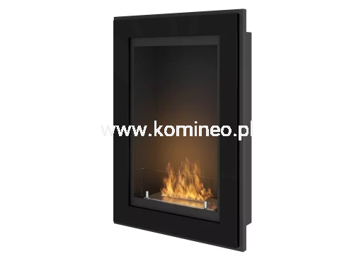 Biokominek SIMPLE fire FRAME 550 CZARNY POŁYSK, do zabudowy lub powieszenia na ścianie, biokominek pionowy