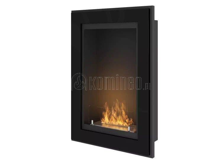 Biokominek SIMPLE fire FRAME 550 CZARNY POŁYSK, do zabudowy lub powieszenia na ścianie, biokominek pionowy