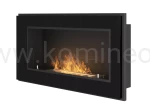 Biokominek SIMPLE fire FRAME 900 CZARNY POŁYSK - biokominek do zabudowy lub powieszenia na ścianie, szerokość 90 cm, z szybą