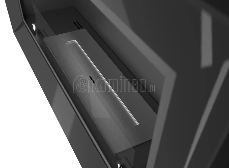 Biokominek SIMPLE fire FRAME 900 CZARNY POŁYSK - biokominek do zabudowy lub powieszenia na ścianie, szerokość 90 cm, z szybą