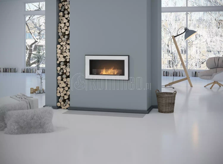 Biokominek SIMPLE fire FRAME 900 BIAŁY POŁYSK, do zabudowy lub powieszenia na ścianie