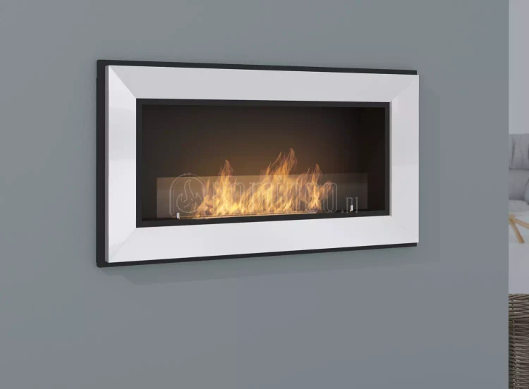 Biokominek SIMPLE fire FRAME 900 BIAŁY POŁYSK, do zabudowy lub powieszenia na ścianie
