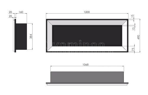 Biokominek SIMPLE fire FRAME 1200 CZARNY POŁYSK
