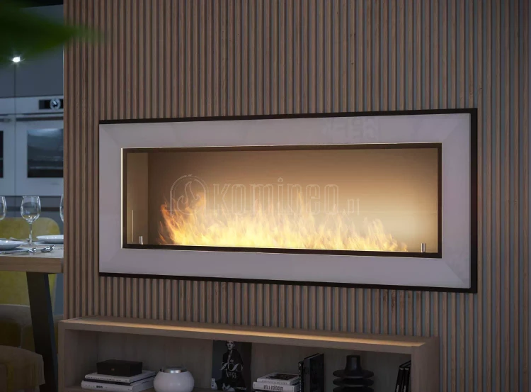 Biokominek SIMPLE fire FRAME 1200 BIAŁY POŁYSK do zabudowy lub zawieszenia na ścianie