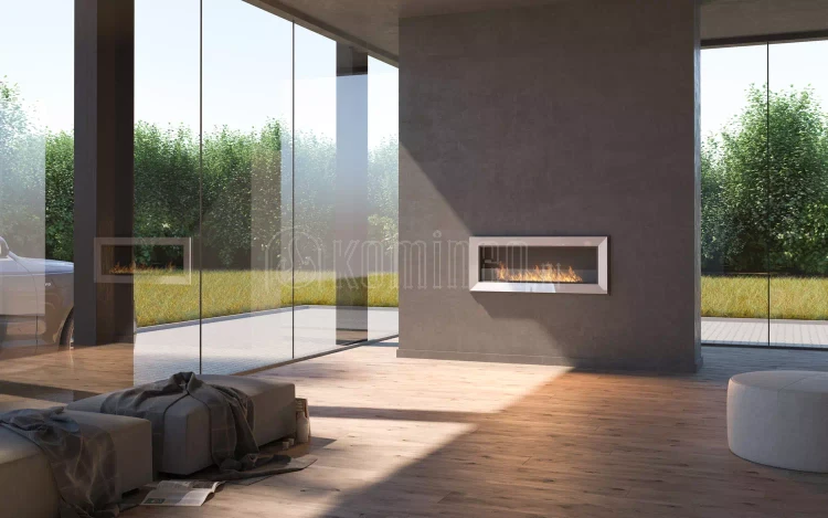 Biokominek SIMPLE fire FRAME 1200 BIAŁY POŁYSK do zabudowy lub zawieszenia na ścianie