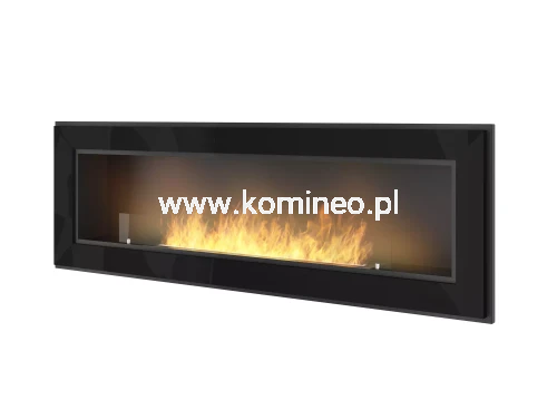 SIMPLE fire FRAME 1500 CZARNY POŁYSK, biokominek ścienny z możliwością zabudowy we wnęce