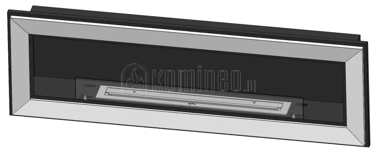 SIMPLE fire FRAME 1500 CZARNY POŁYSK, biokominek ścienny z możliwością zabudowy we wnęce