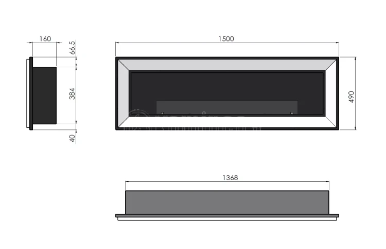Biokominek ścienny i do zabudowy SIMPLE fire FRAME 900 BIAŁY POŁYSK