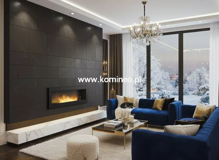 Biokominek ścienny lub do zabudowy we wnęce SIMPLE fire FRAME 900 CZARNY MAT