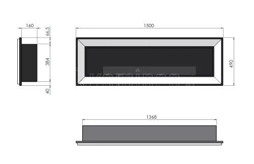 Biokominek ścienny lub do zabudowy we wnęce SIMPLE fire FRAME 900 CZARNY MAT