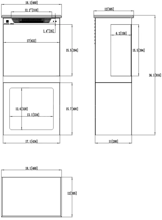 Kominek elektryczny AFLAMO TOWER 46 + PODSTAWA schemat