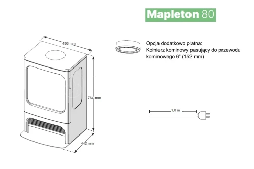 DIMPLEX MAPLETON 80 Optimyst 3D schemat
