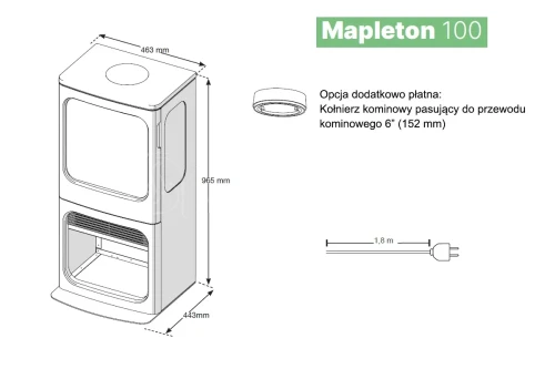 DIMPLEX MAPLETON 100 Optimyst 3D schemat