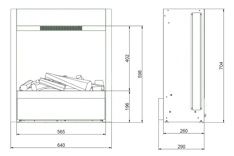 DIMPLEX ALBANY Multikolor Optimyst 3D schemat