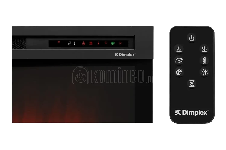 Sterowanie pilotem i na wyświetlaczu kominka DIMPLEX CAMPANA
