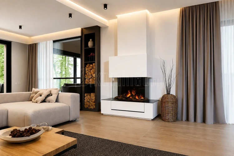 DIMPLEX 3 STEP Multikolor Optimyst 3D Kominek elektryczny do zabudowy aranżacja