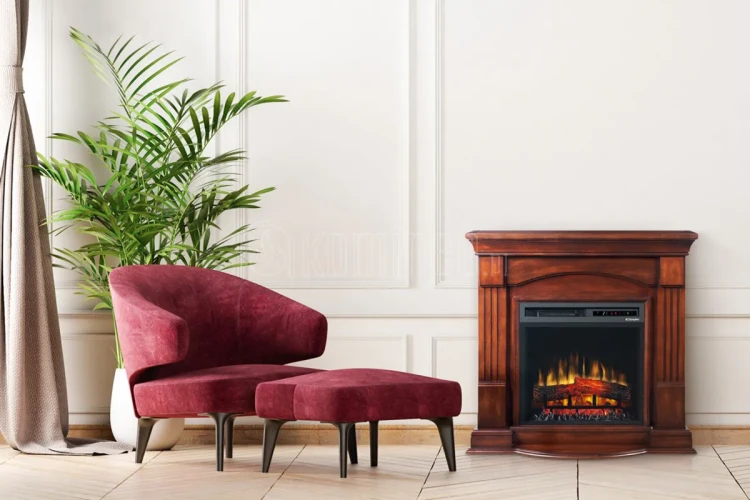 DIMPLEX CAMPANA MILANO orzech kominek portalowy aranżacja