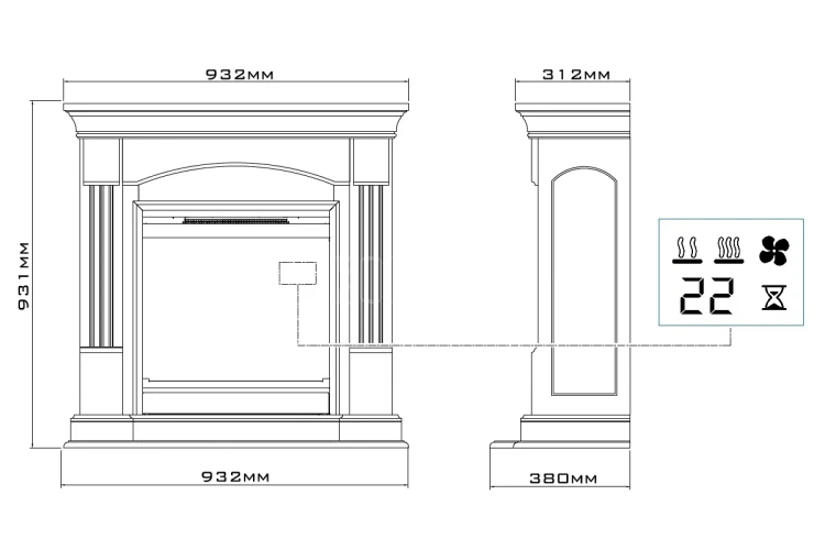 DIMPLEX CAMPANA MILANO schemat kominka