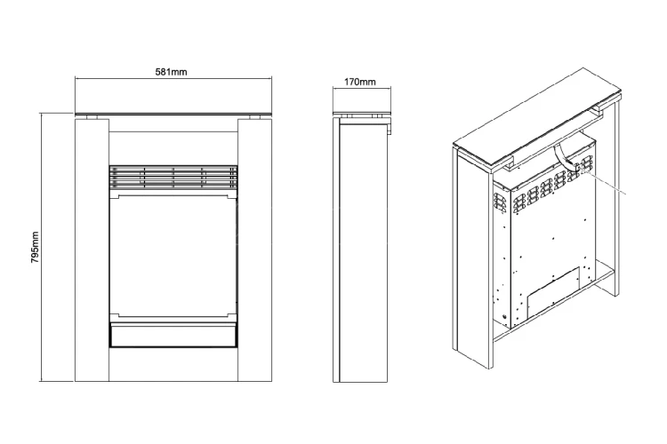 DIMPLEX GISELLA schemat kominka