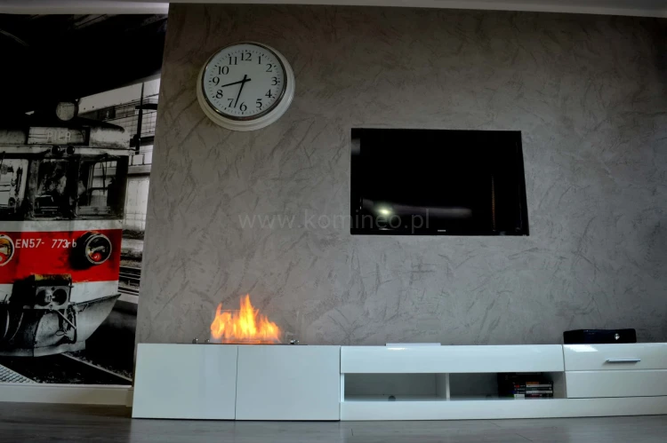 Biokominek do zabudowy INFIRE INSERT 600 mm inox aranżacja