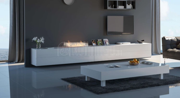 Biokominek do zabudowy INFIRE INSERT 1000 INOX aranżacja