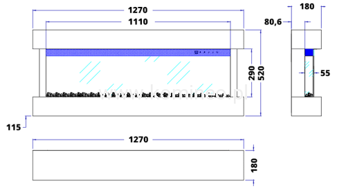 Kominek elektryczny AFLAMO MODENA biała schemat