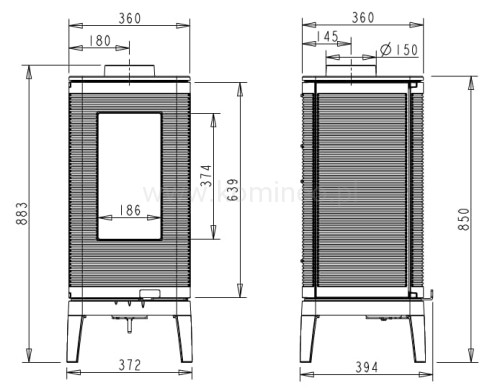 Piec INVICTA IWAKI 6106-44 schemat