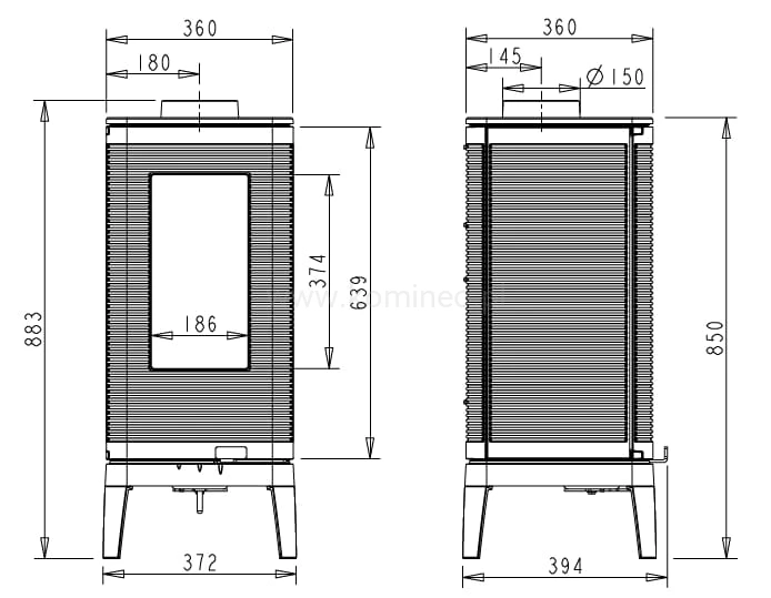 Piec INVICTA IWAKI 6106-44 schemat