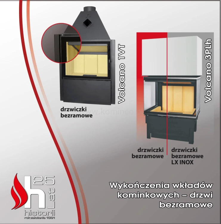 Wykończenie drzwiczek wkładów HAJDUK – drzwi bezramowe
