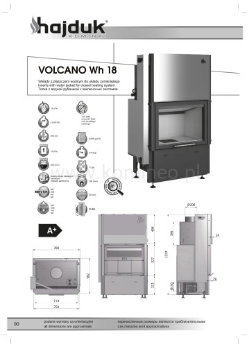 Karta techniczna HAJDUK VOLCANO Wh-18 Wkład z płaszczem wodnym