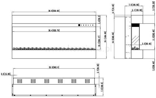 Kominek elektryczny AFLAMO IMPERIAL 36 schemat