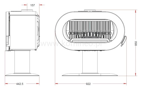 Piec koza INVICTA FIFTY schemat