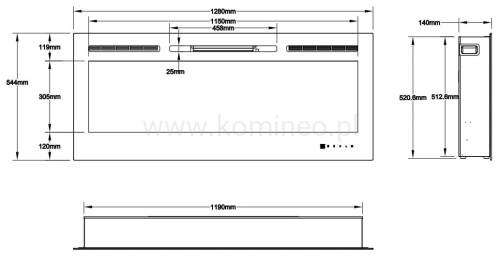 Kominek elektryczny AFLAMO MAJESTIC 50 schemat