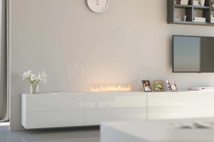 Biokominek do zabudowy INFIRE INSERT 1000 INOX aranżacja