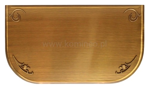 ArtFuego BL-006-P Blacha przed kominek z mosiądzu z ozdobnikami, PATYNA, 500x800