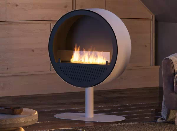 Biokominek INFIRE INCYRCLE STAND SLIM LINE BIAŁO-CZARNY