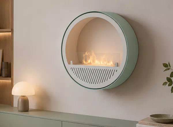 Biokominek INFIRE INCYRCLE WALL SLIM LINE ZIELONO-BIAŁY