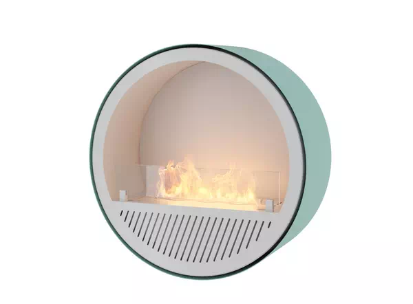 Biokominek INFIRE INCYRCLE WALL SLIM LINE ZIELONO-BIAŁY - szyba 8 mm