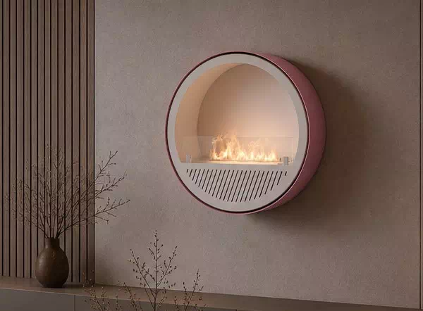 Biokominek INFIRE INCYRCLE WALL SLIM LINE RÓŻOWO-BIAŁY
